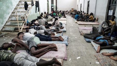 Dans un centre de détention pour migrants à Zawiyah (à l'ouest de Tripoli), le 17 juin 2017 afp.com - Taha JAWASHI