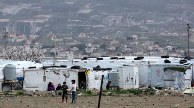Un camp de réfugiés syriens dans la vallée de la Bekaa, au Liban. Crédit : EPA