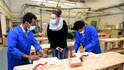 La prépa apprentissage au BTP CFA permet aux jeunes migrants de se former aux métiers du bâtiment./Midi Libre - Vincent Pereira