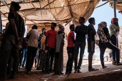 Des réfugiés érythréens dans le camp de Mai-Aini, en Ethiopie, le 30 janvier 2021. EDUARDO SOTERAS / AFP