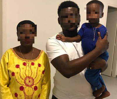 La famille congolaise et leur enfant de deux ans ont été libérés, mercredi 8 août 2018 dans la soirée. (©DR)
