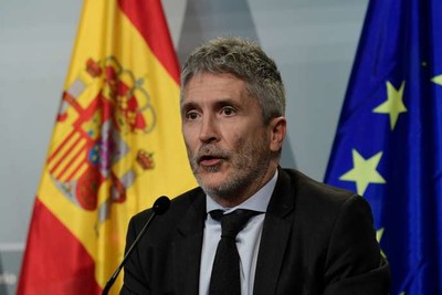 Le ministre intérieur espagnol, Fernando Grande-Marlaska, lors d’une conférence de presse, à Madrid, le 12 novembre 2018. JAVIER SORIANO / AFP