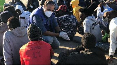 Depuis le début de l'année, plus de 10 000 migrants ont été interceptés en mer et renvoyés en Libye. Crédit : OIM