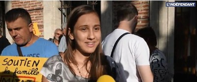 Amarilda Mitaj, 16 ans, interviewée en septembre dernier lors d'un rassemblement de soutien devant la préfecture des Pyrénées-Orientales.