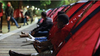 Un camp de migrants à Paris, en 2020. Crédit : MSF / Bruno Fert 