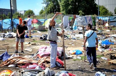 Dans le camp de Blida, à Metz, le 13 juillet. Anthony PICORE/MAXPPP/"LE REPUBLICAIN LORRAIN"